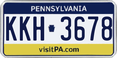PA license plate KKH3678