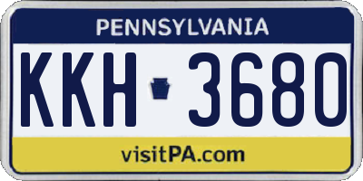 PA license plate KKH3680
