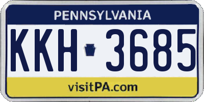 PA license plate KKH3685