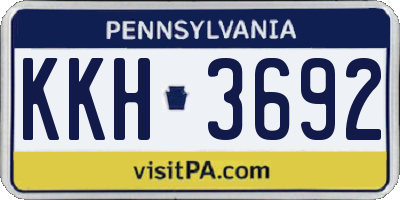 PA license plate KKH3692