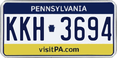 PA license plate KKH3694