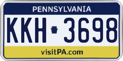 PA license plate KKH3698