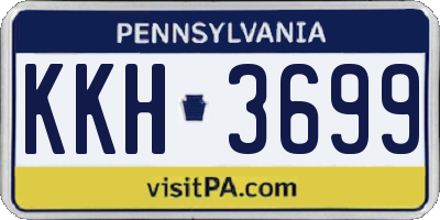 PA license plate KKH3699