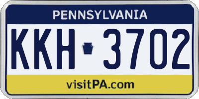 PA license plate KKH3702