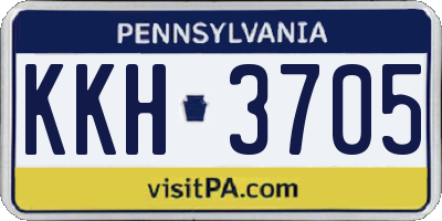 PA license plate KKH3705