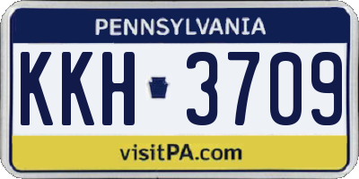 PA license plate KKH3709