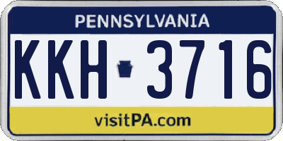 PA license plate KKH3716