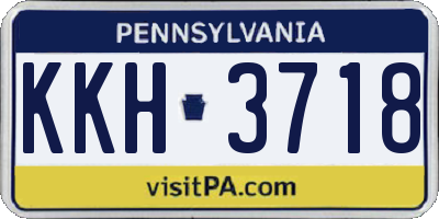 PA license plate KKH3718