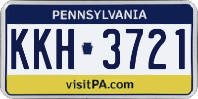 PA license plate KKH3721