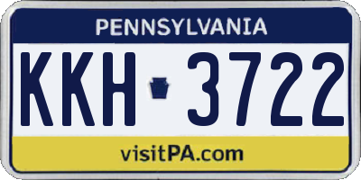 PA license plate KKH3722