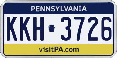 PA license plate KKH3726