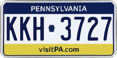 PA license plate KKH3727