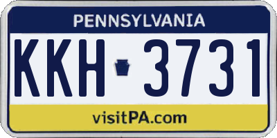 PA license plate KKH3731
