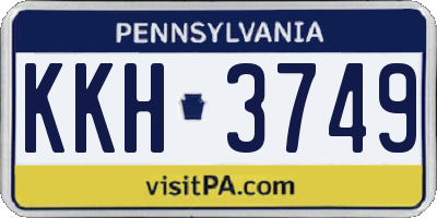 PA license plate KKH3749