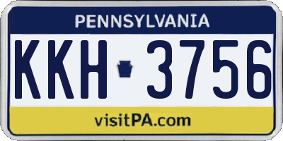 PA license plate KKH3756