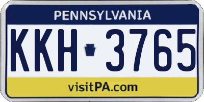 PA license plate KKH3765