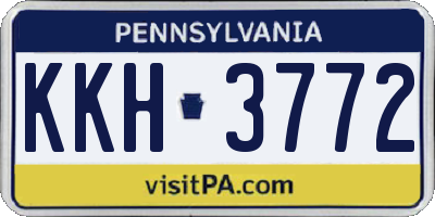 PA license plate KKH3772