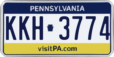 PA license plate KKH3774