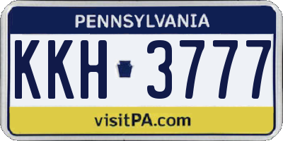 PA license plate KKH3777