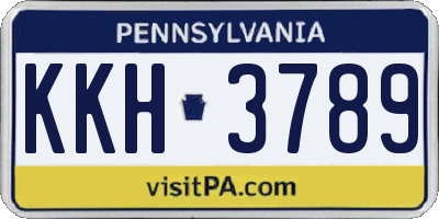 PA license plate KKH3789