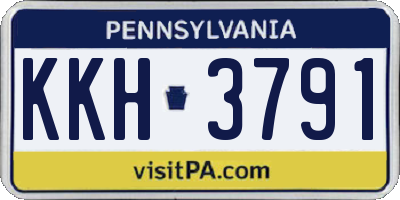 PA license plate KKH3791
