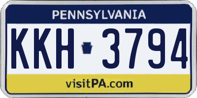 PA license plate KKH3794