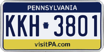 PA license plate KKH3801