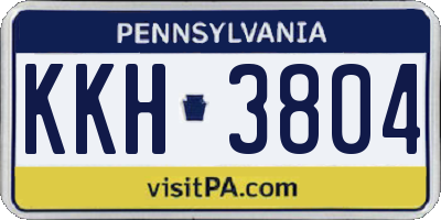 PA license plate KKH3804