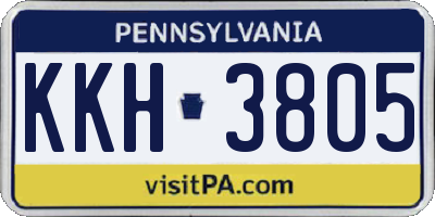PA license plate KKH3805