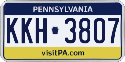 PA license plate KKH3807