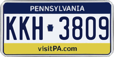 PA license plate KKH3809