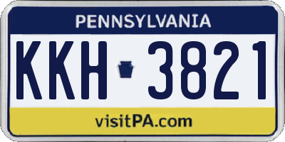 PA license plate KKH3821