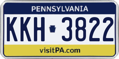 PA license plate KKH3822