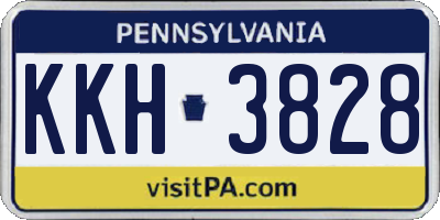 PA license plate KKH3828