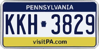 PA license plate KKH3829