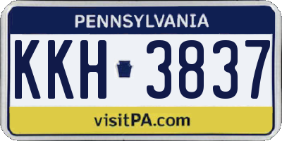 PA license plate KKH3837