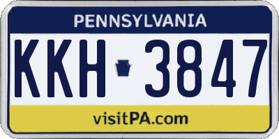 PA license plate KKH3847