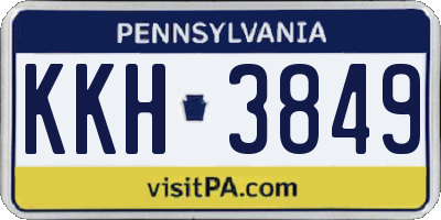 PA license plate KKH3849