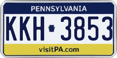 PA license plate KKH3853