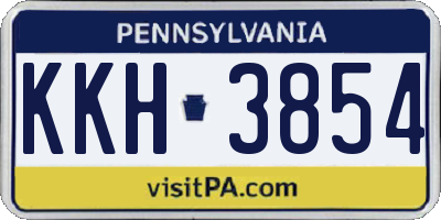 PA license plate KKH3854