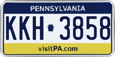 PA license plate KKH3858