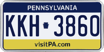 PA license plate KKH3860