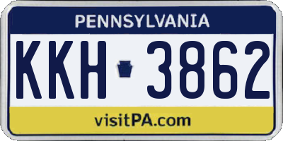 PA license plate KKH3862