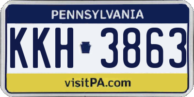 PA license plate KKH3863