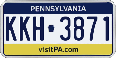 PA license plate KKH3871