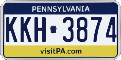 PA license plate KKH3874
