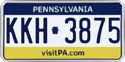 PA license plate KKH3875