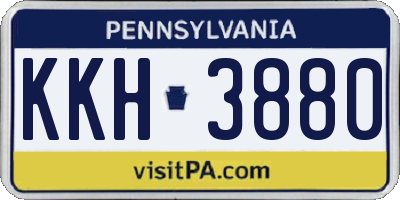 PA license plate KKH3880