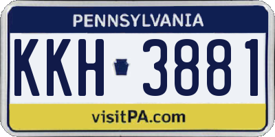 PA license plate KKH3881