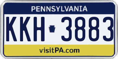 PA license plate KKH3883